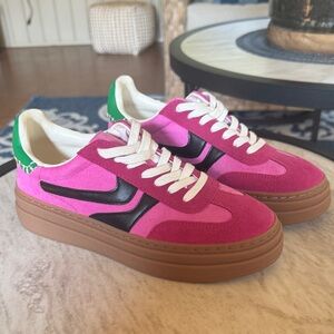 Steve Madden Fuchsia and Emerald Sneakers